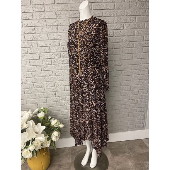 Mint Velvet Multicolored Long Sleeve Piper Mesh Midi Dress Size 10 - Picture 3 of 10